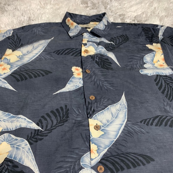 Blue Hawaiian Tommy Bahama Shirt Leeve Shirt Sz M - Picture 2 of 5